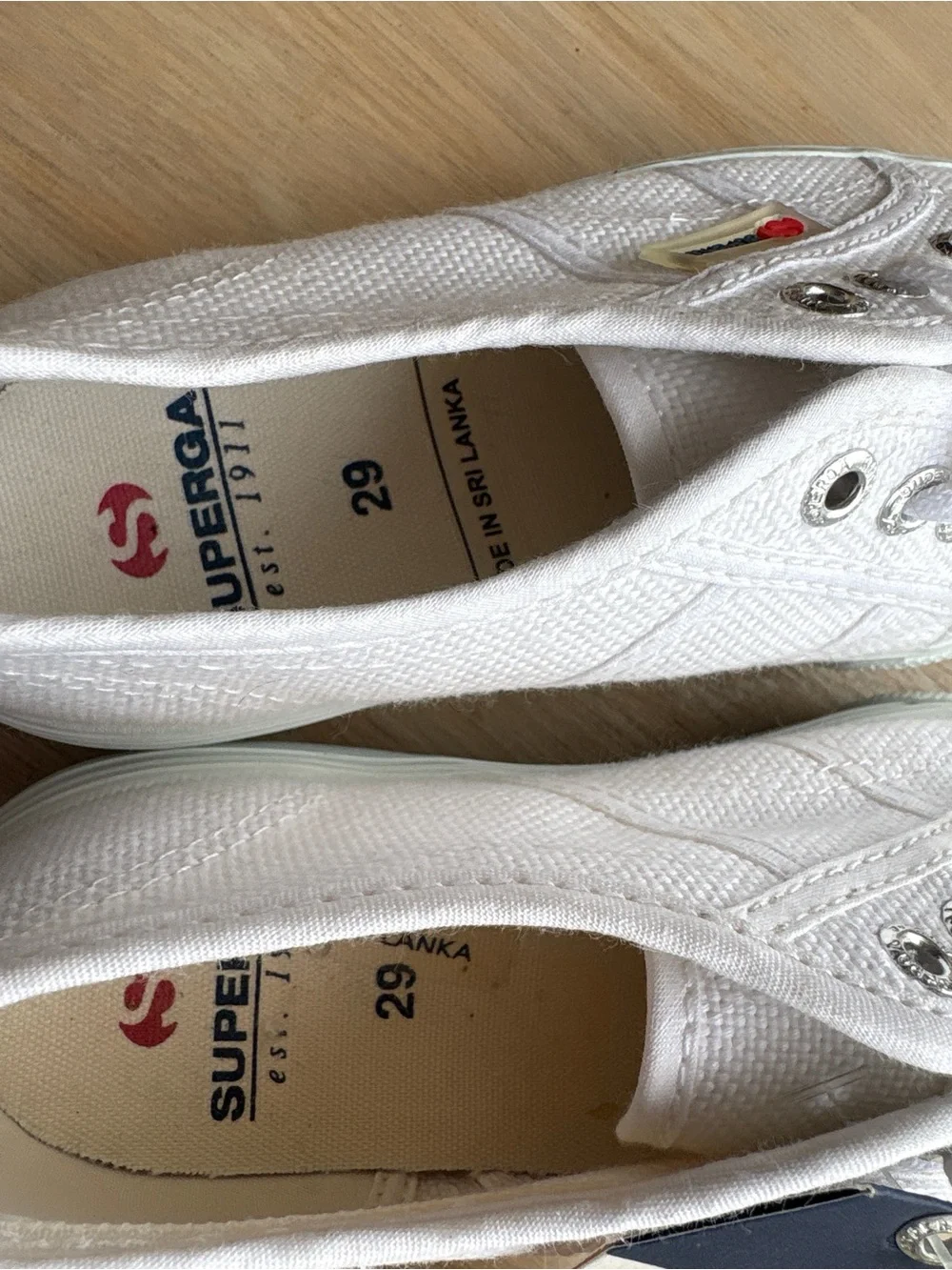 Superga White Canvas Kids Lace-Up Sneakers